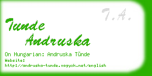 tunde andruska business card