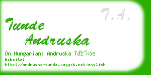 tunde andruska business card
